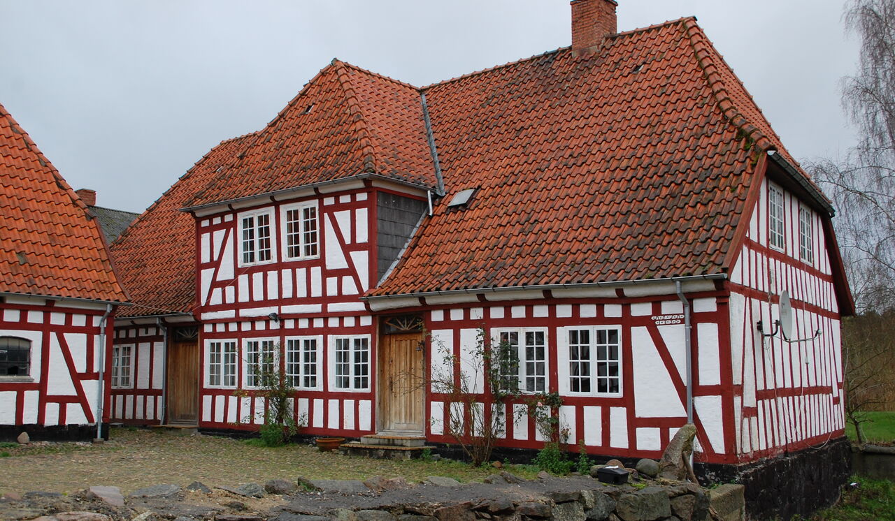 Hybæk Mølle - dansk bindingsværksidyl Hybæk Mølle